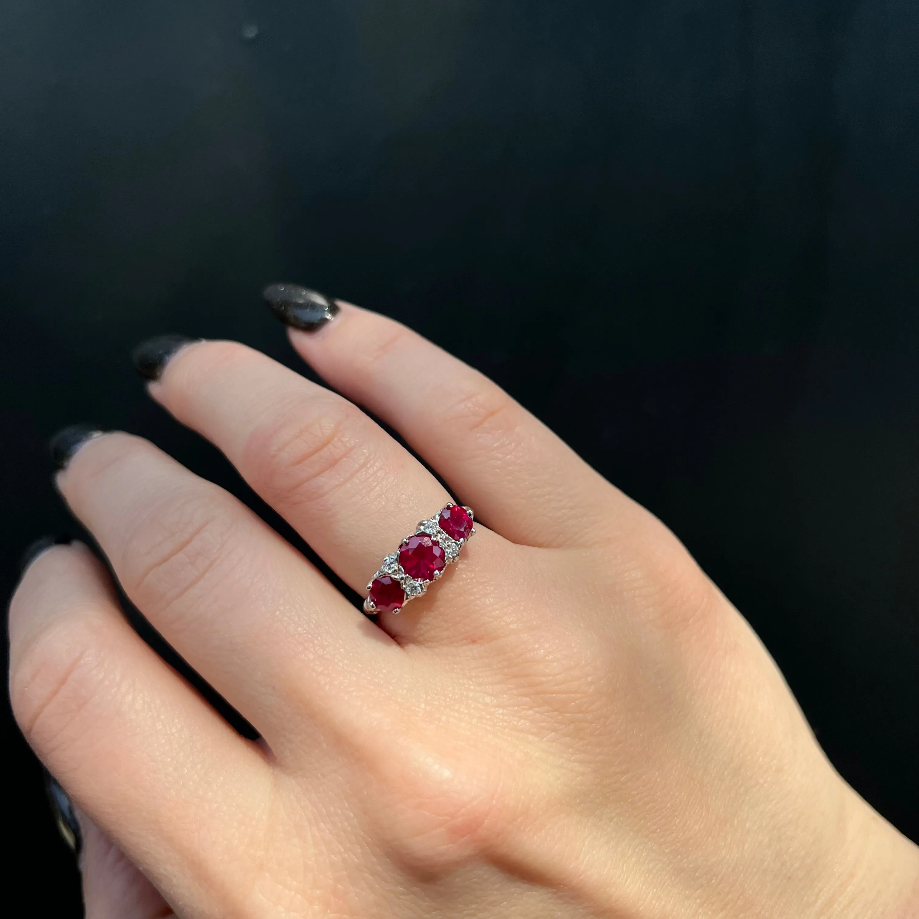 14K White Gold 1.73 CTW Ruby and Diamond Ring