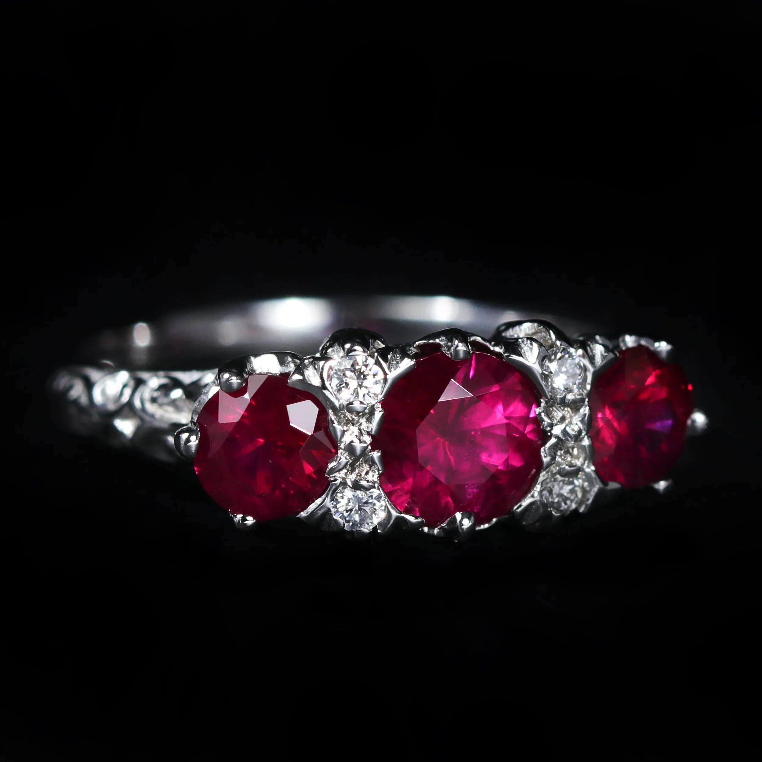 14K White Gold 1.73 CTW Ruby and Diamond Ring