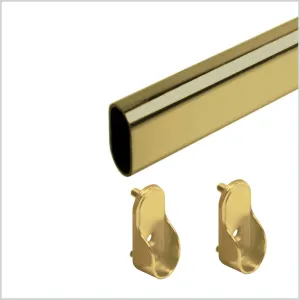 18 Inch Polished Brass Oval Rod Kit