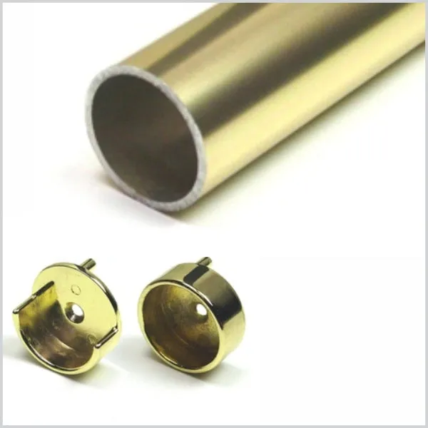 18 Inch Polished Brass Round 1 5/16 Rod kit
