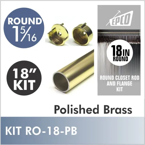 18 Inch Polished Brass Round 1 5/16 Rod kit