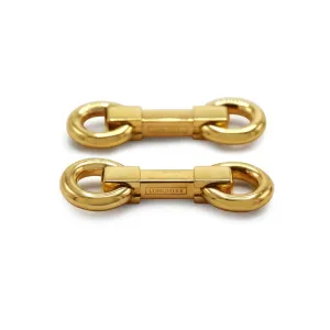 18ct Circle Bar Sprung Cufflinks by Longmire
