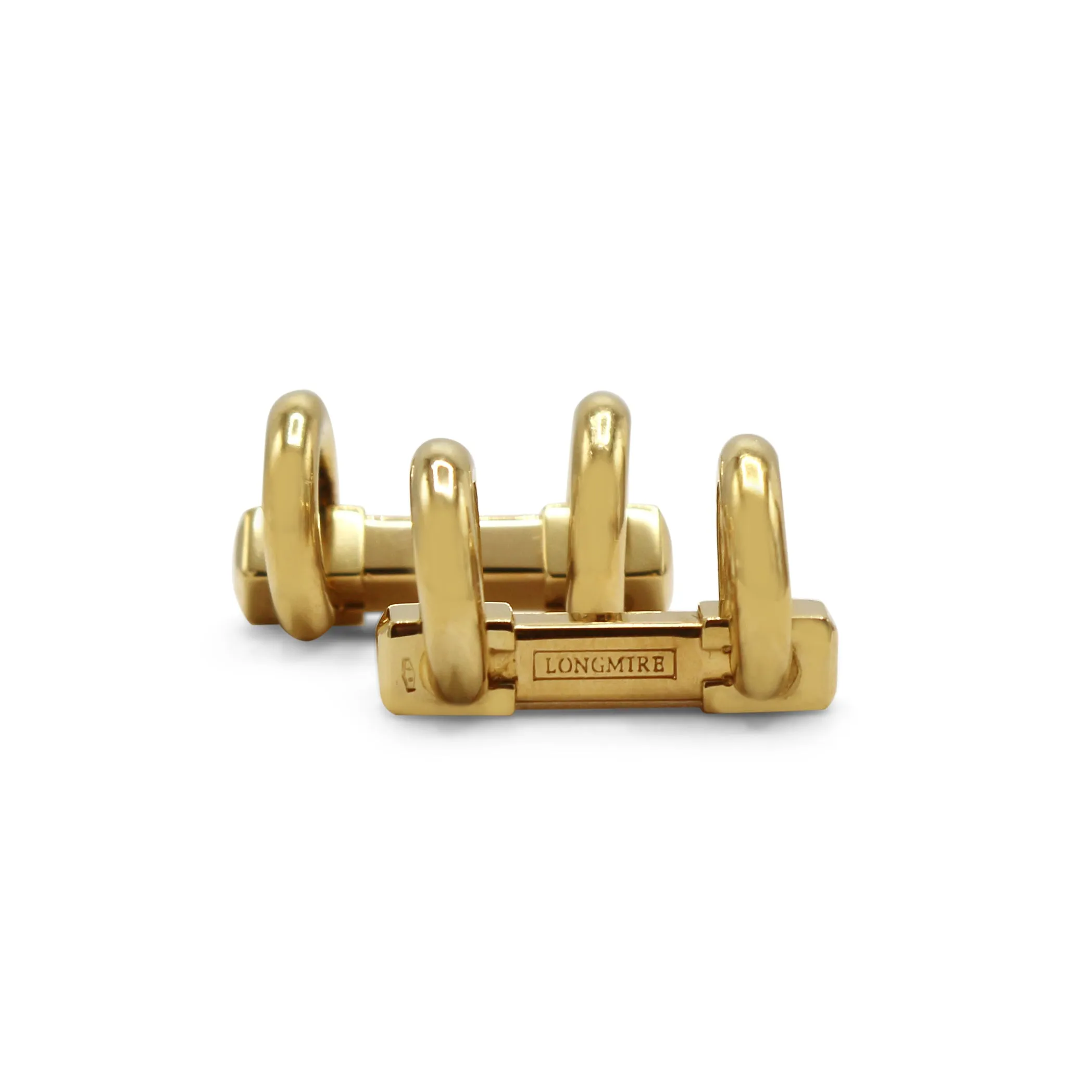 18ct Circle Bar Sprung Cufflinks by Longmire