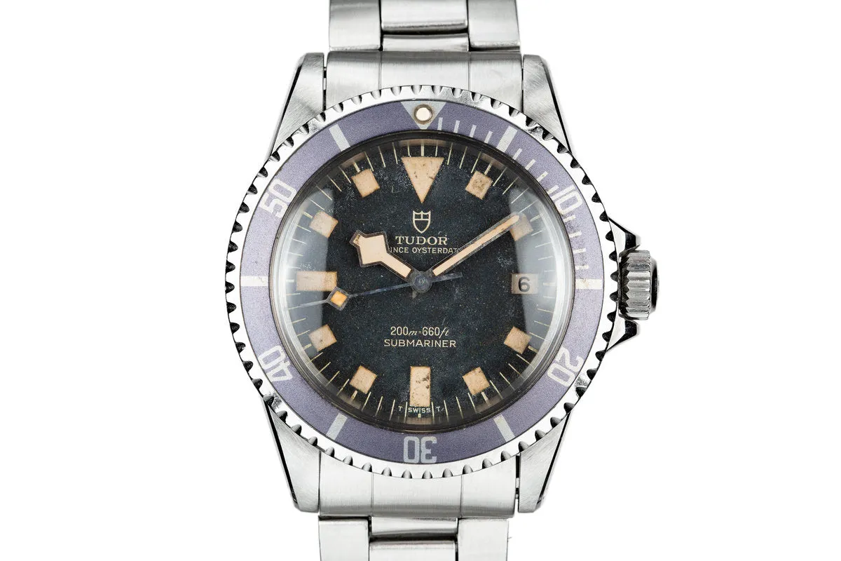 1974 Vintage Tudor Snowflake Submariner 9411/0 with Rare Stone Dial and Lavender Bezel Insert