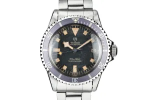 1974 Vintage Tudor Snowflake Submariner 9411/0 with Rare Stone Dial and Lavender Bezel Insert
