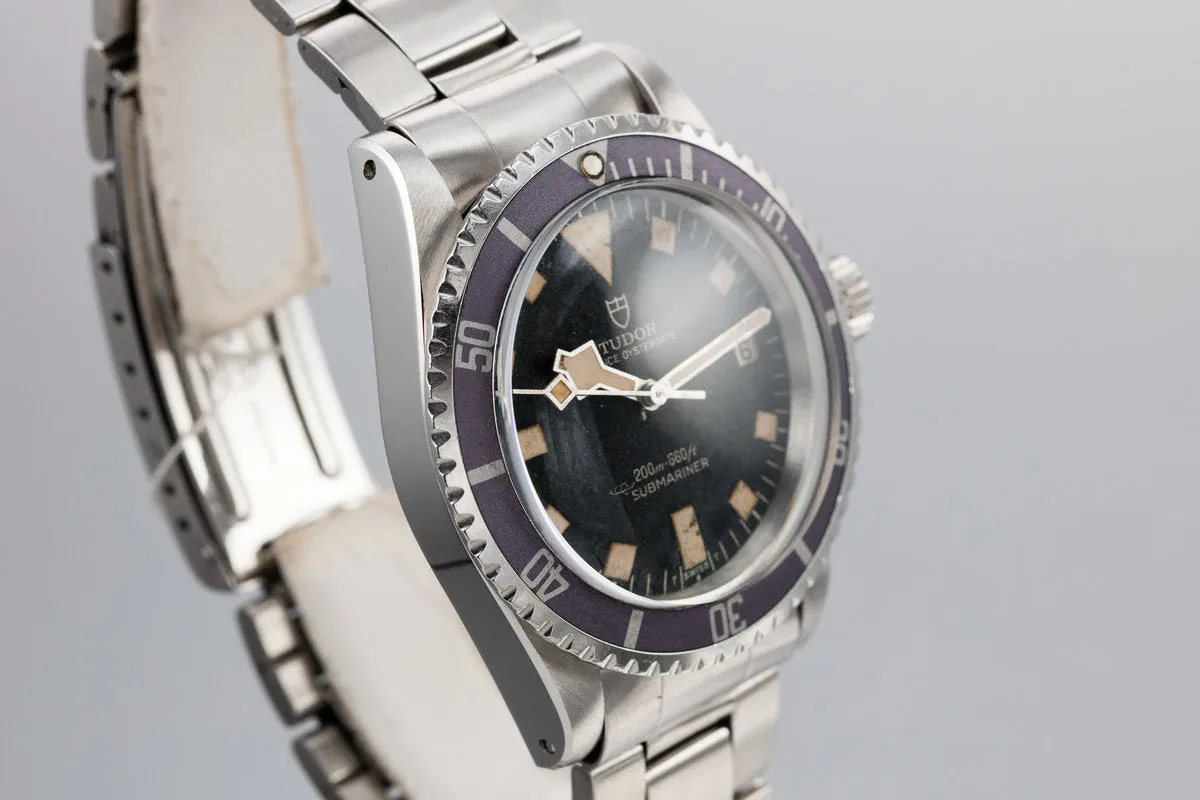 1974 Vintage Tudor Snowflake Submariner 9411/0 with Rare Stone Dial and Lavender Bezel Insert