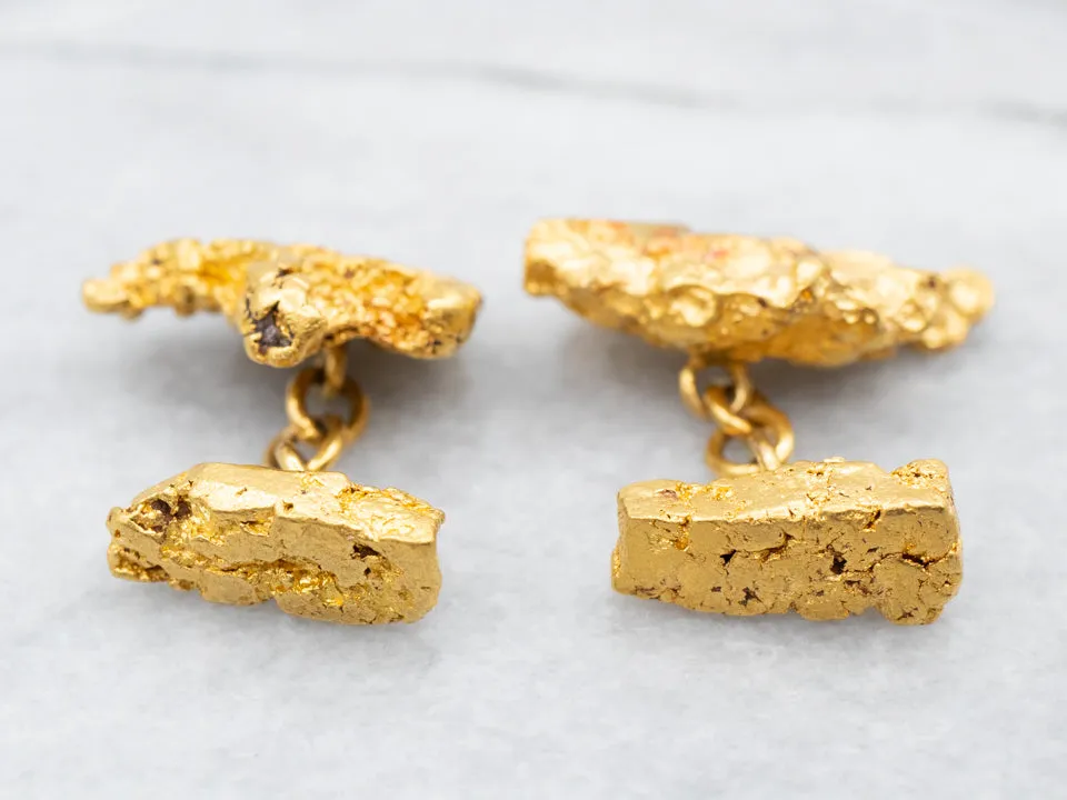 22K Gold Nugget Cufflinks