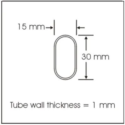 2ft Oval Closet Rod, Polished Brass