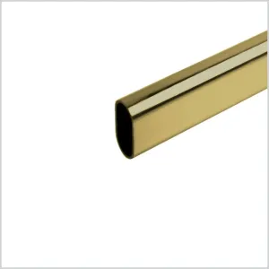 2ft Oval Closet Rod, Polished Brass
