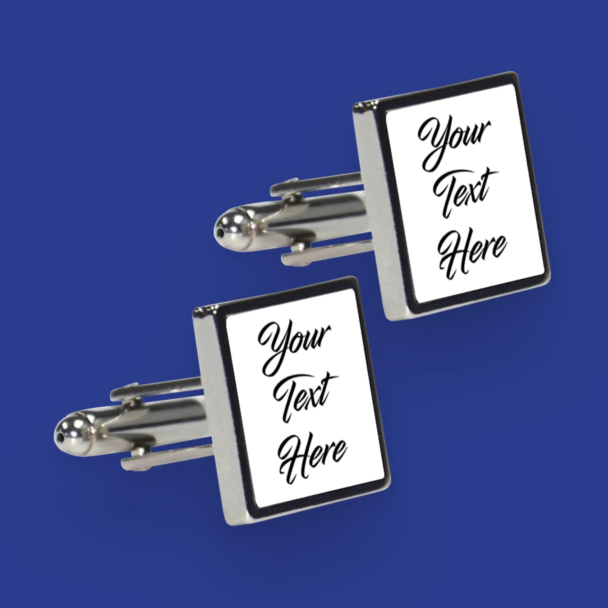 5 Pairs of Personalised Wedding Cufflinks - Text Only