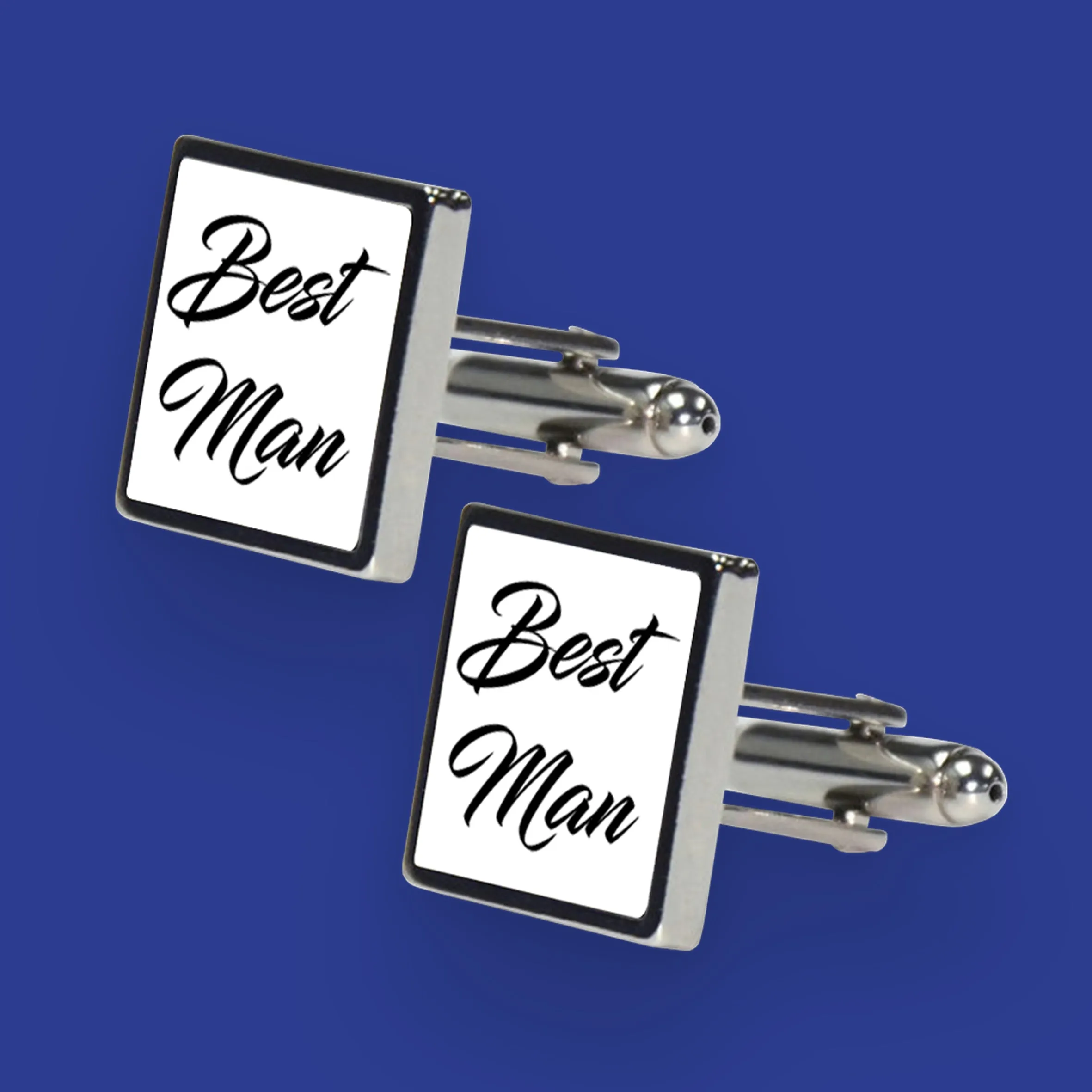 5 Pairs of Personalised Wedding Cufflinks - Text Only