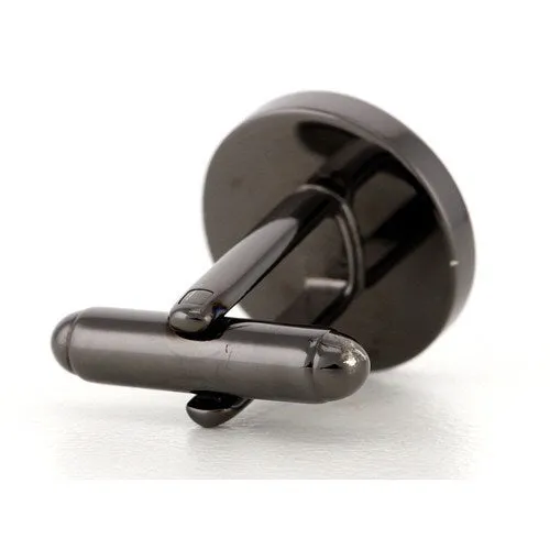 5 x Personalised Engraved Round Gunmetal Cufflinks
