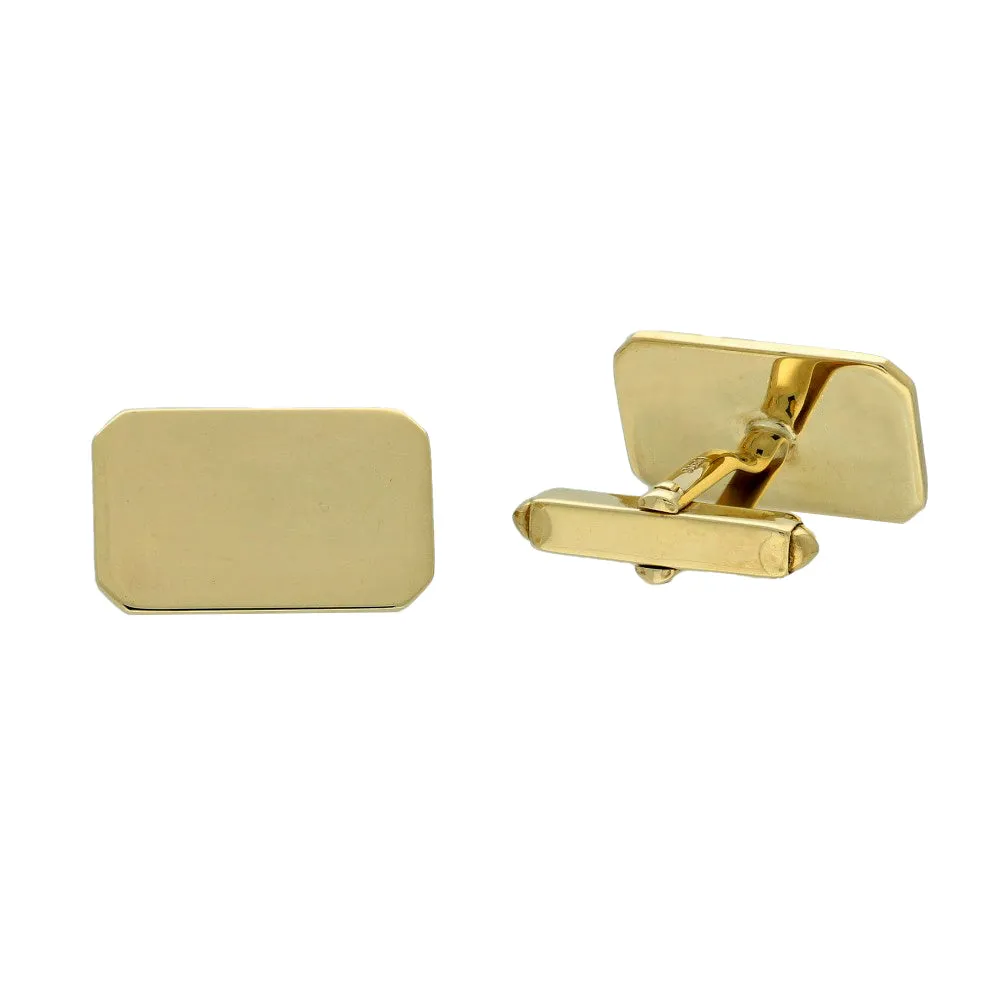9ct Yellow Gold Rectangular Cufflinks