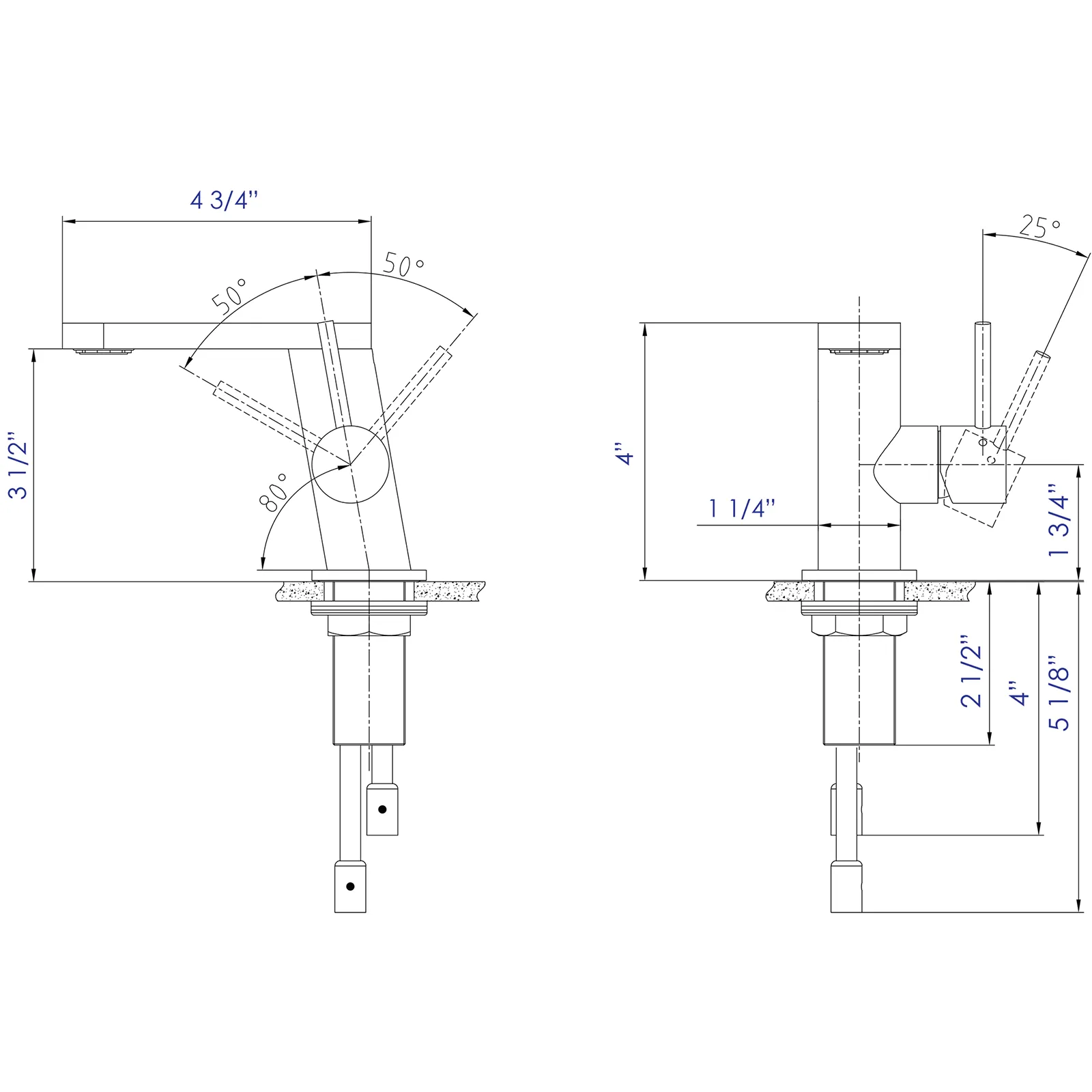 ALFI Brand AB1010-PSS Ultra Modern Polished Stainless Steel Bathroom Faucet