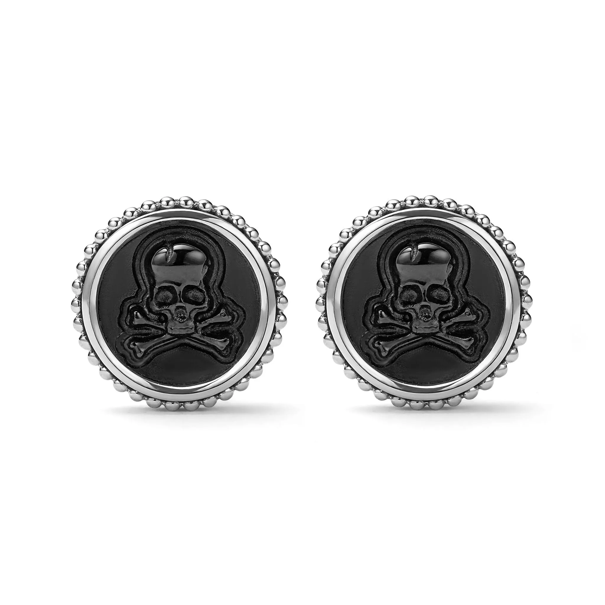 Anthem Black Agate Skull Cufflinks