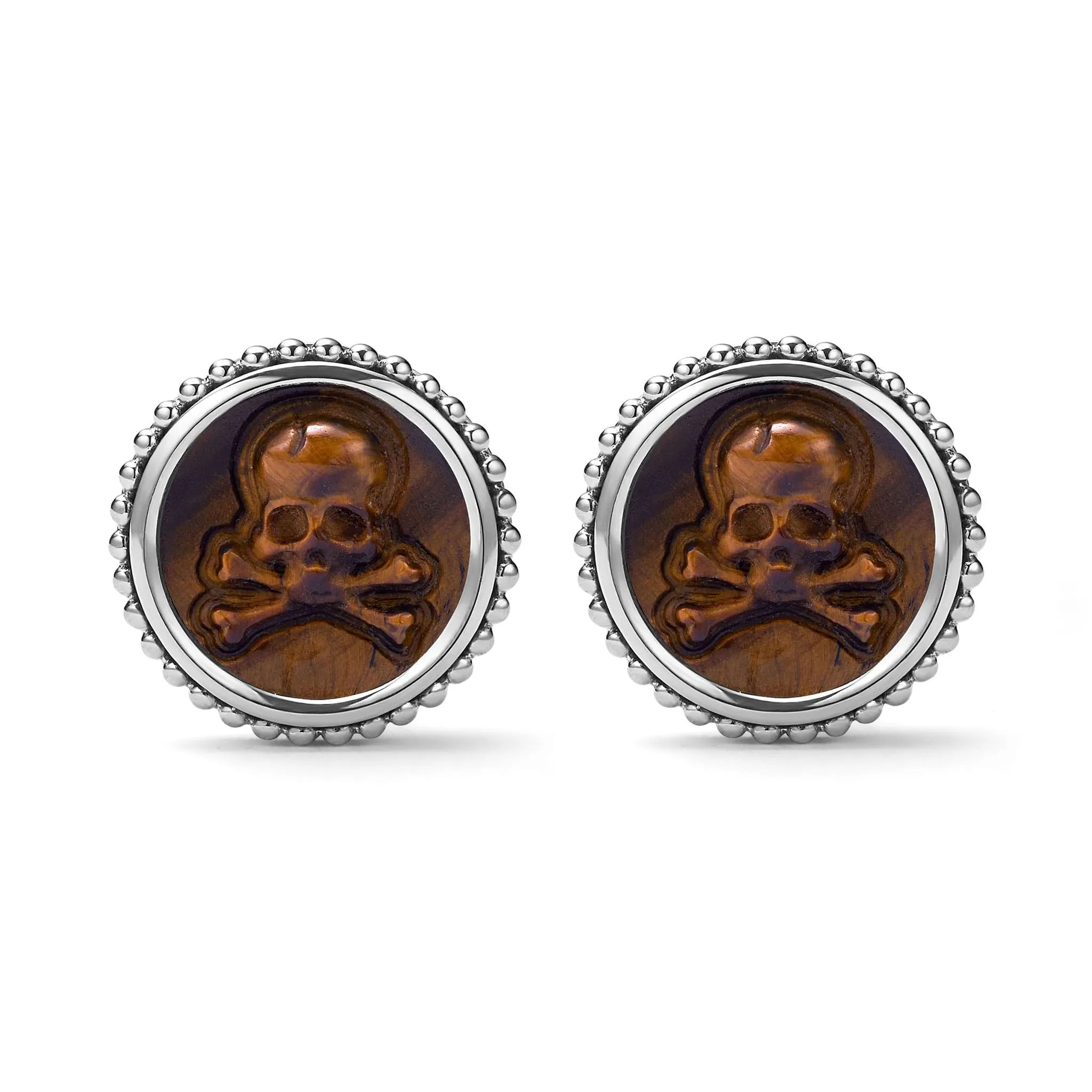 Anthem Tigereye Skull Cufflinks