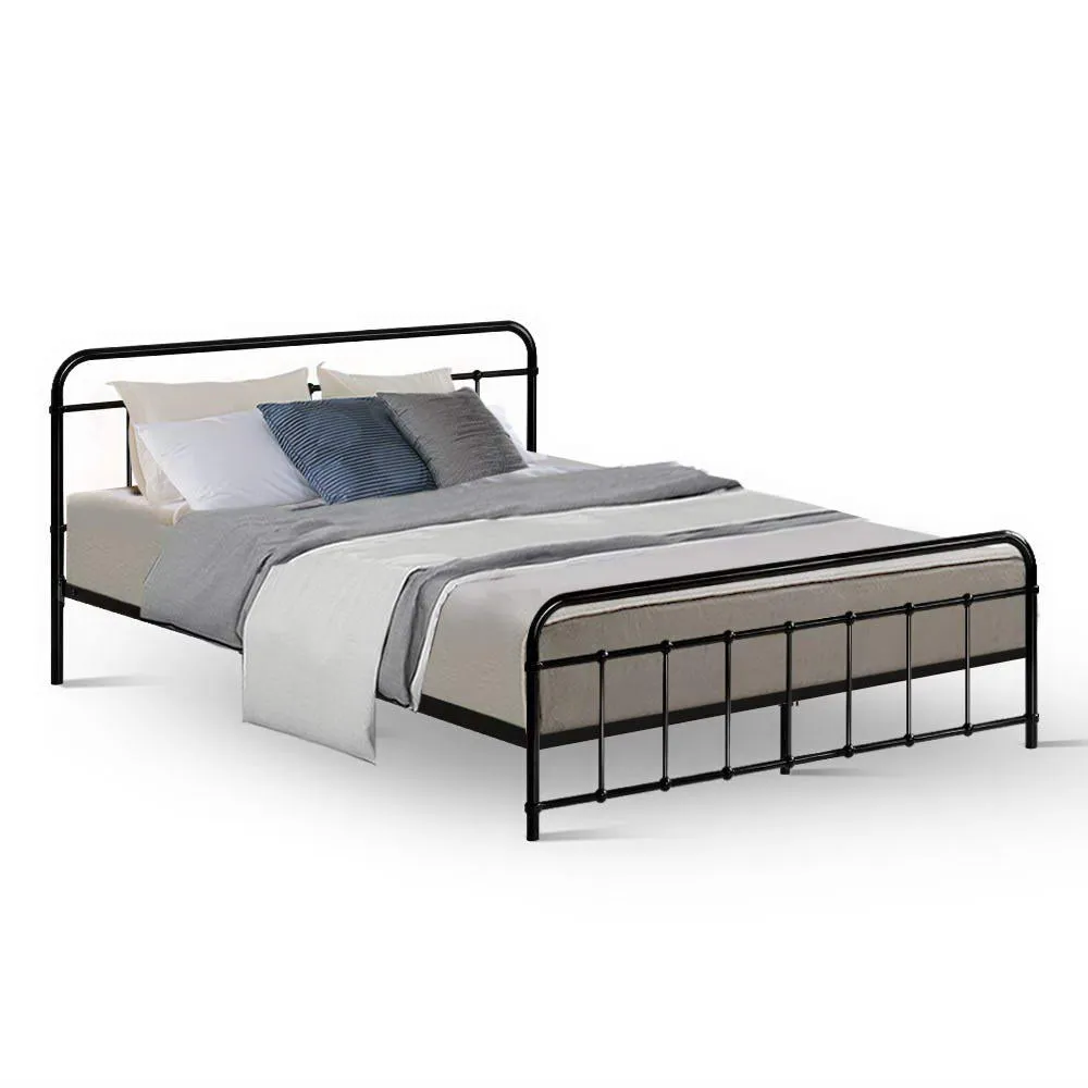 Artiss LEO Metal Bed Frame - Queen (Black)