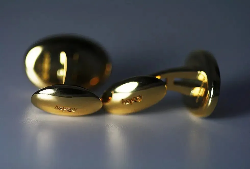 Asprey 18ct Yellow Gold Oval Cufflinks