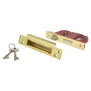 Atlantic 2.5" CE Elite 5 Lever Key Sashlock (Polished Brass)