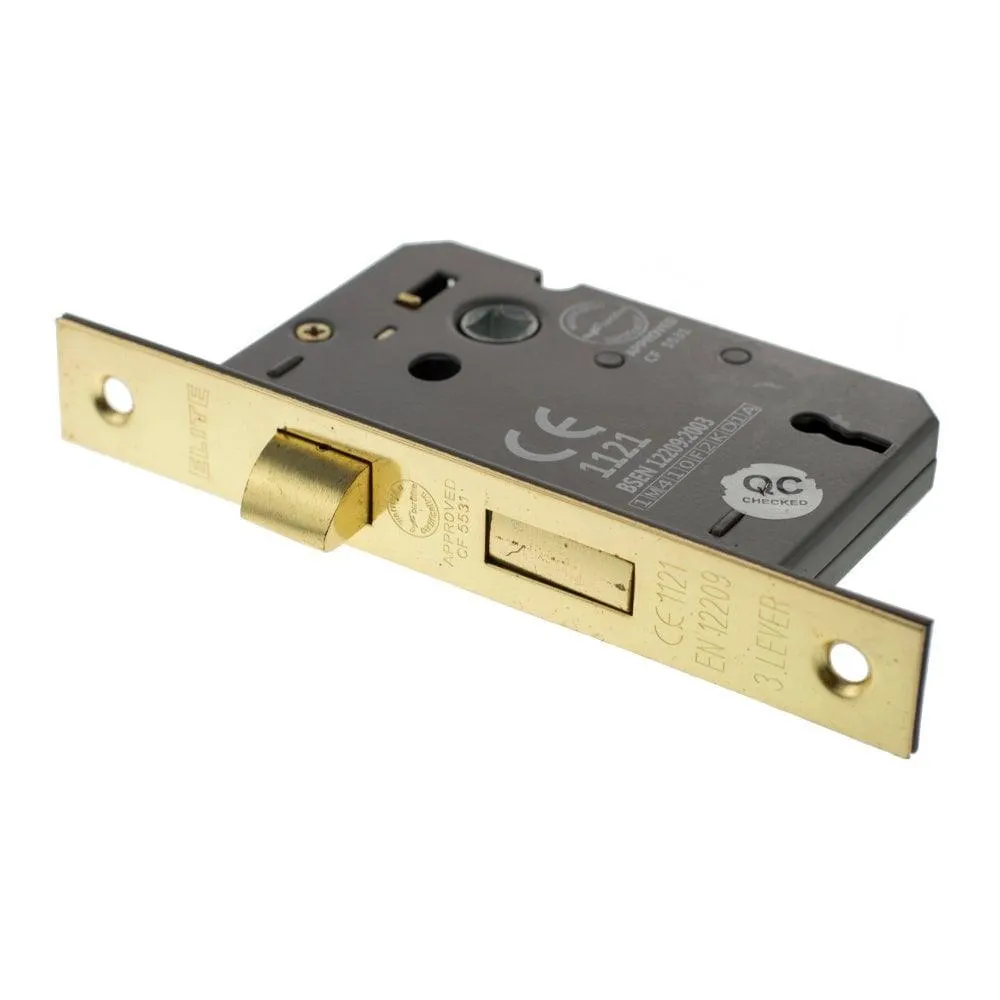 Atlantic 3" Elite 5 Lever Key Sashlock (Polished Brass)