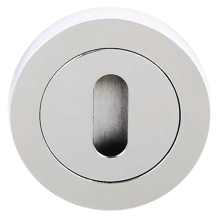 Atlantic Key Escutcheon on Round Rose - Polished Chrome