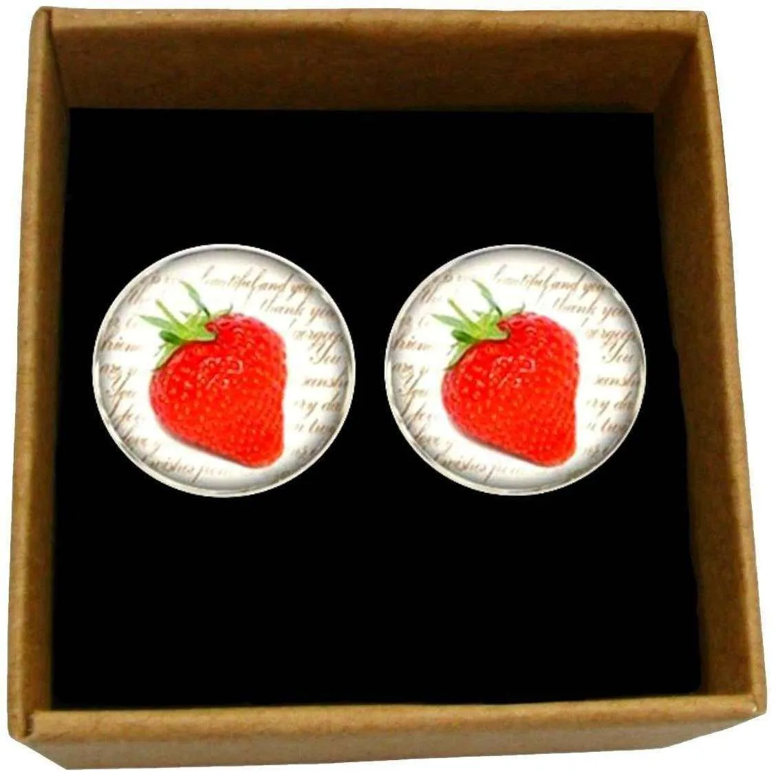 Bassin and Brown Strawberry Cufflinks - Red