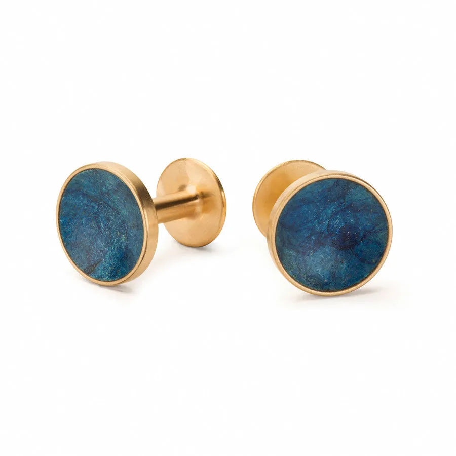 Bayley Prussian blue brass cufflinks