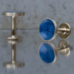 Bayley Prussian blue brass cufflinks