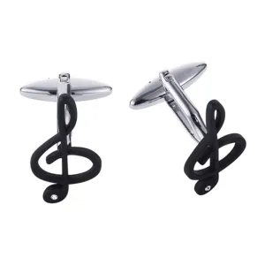Black Plated Musical Clef Cufflinks