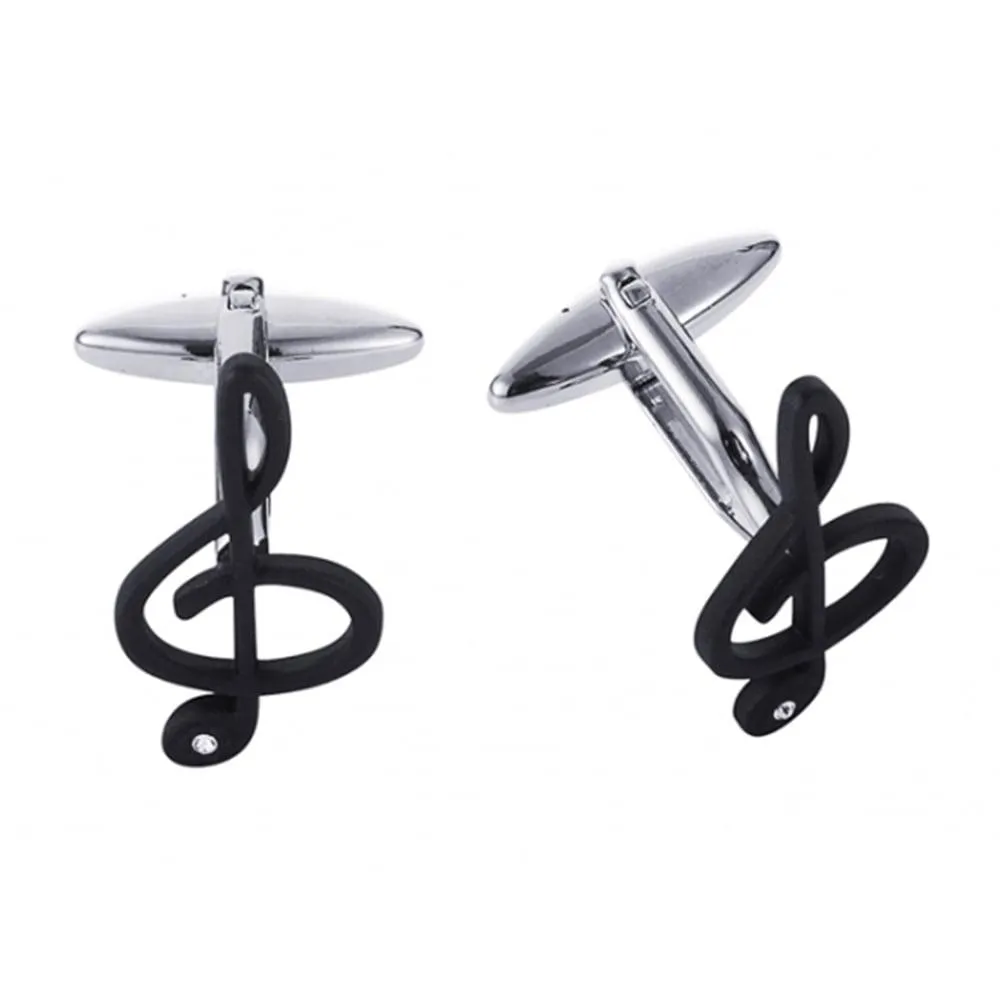 Black Plated Musical Clef Cufflinks