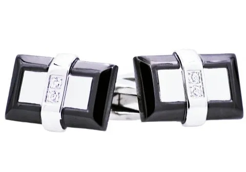 Black Plated Rectangle Cufflinks