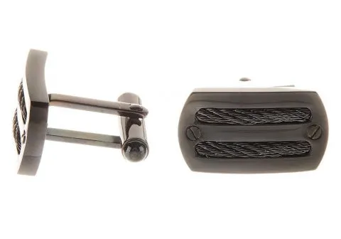 Black Plated Wire Cufflinks