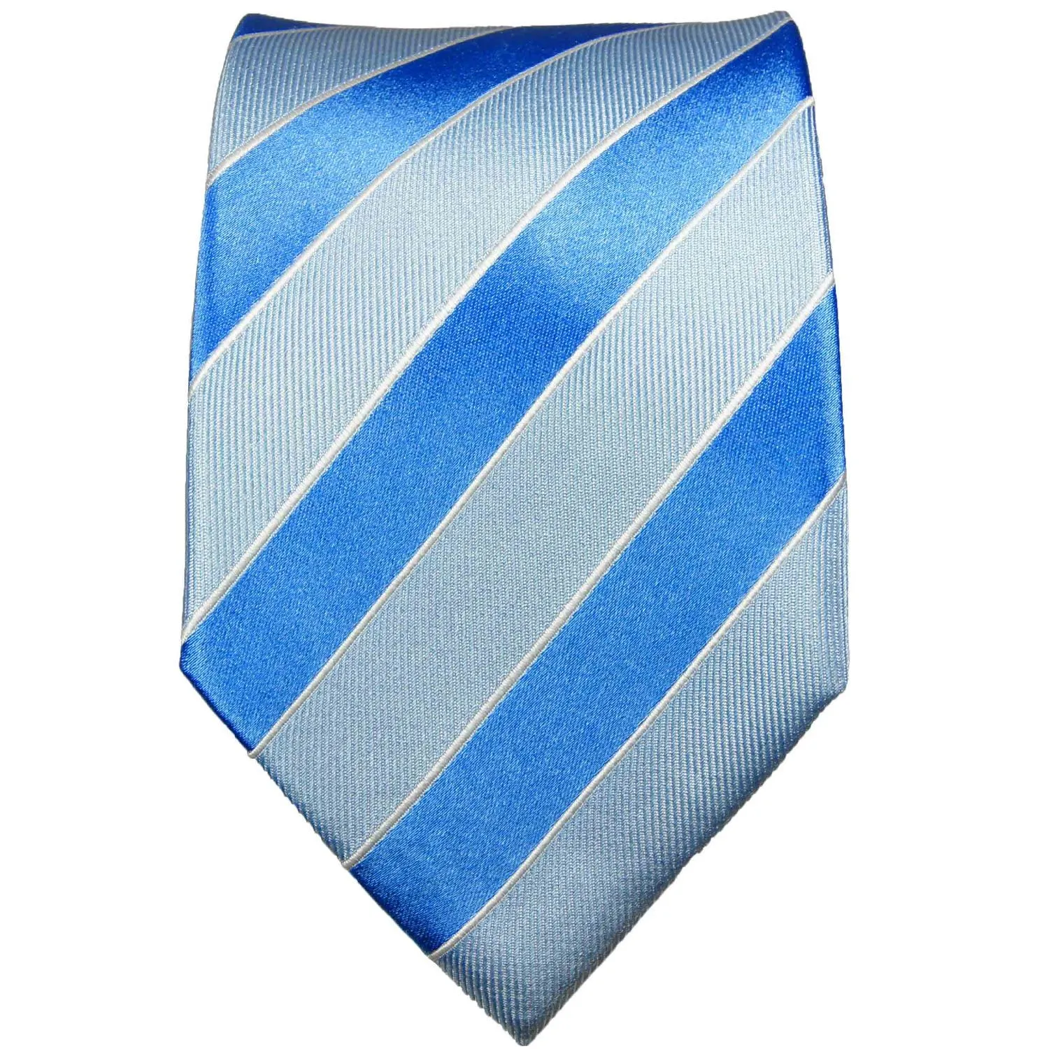 Blue Striped Silk Necktie Set by Paul Malone