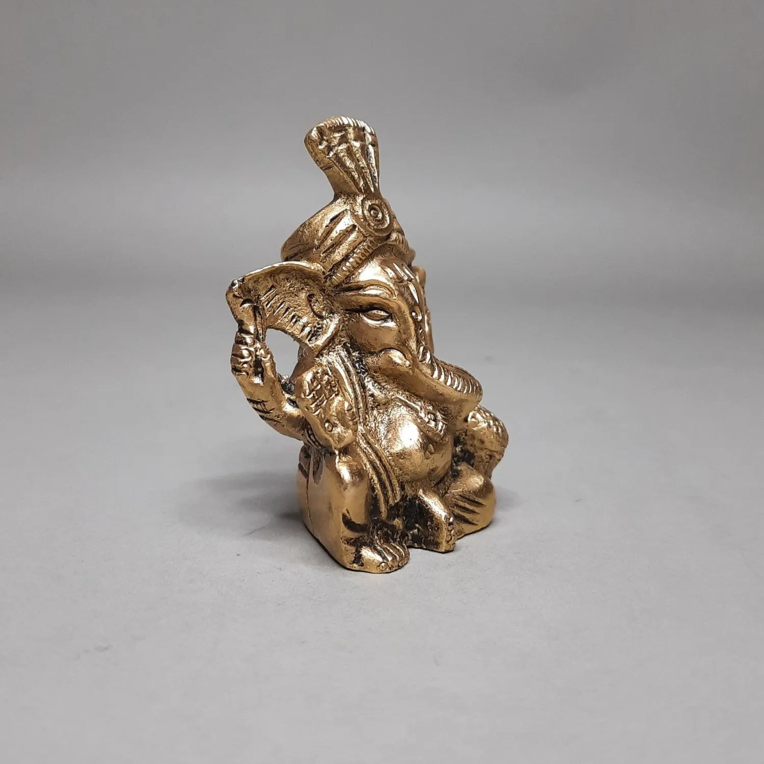 Brass Ganesha with Pagadi 2.75 in