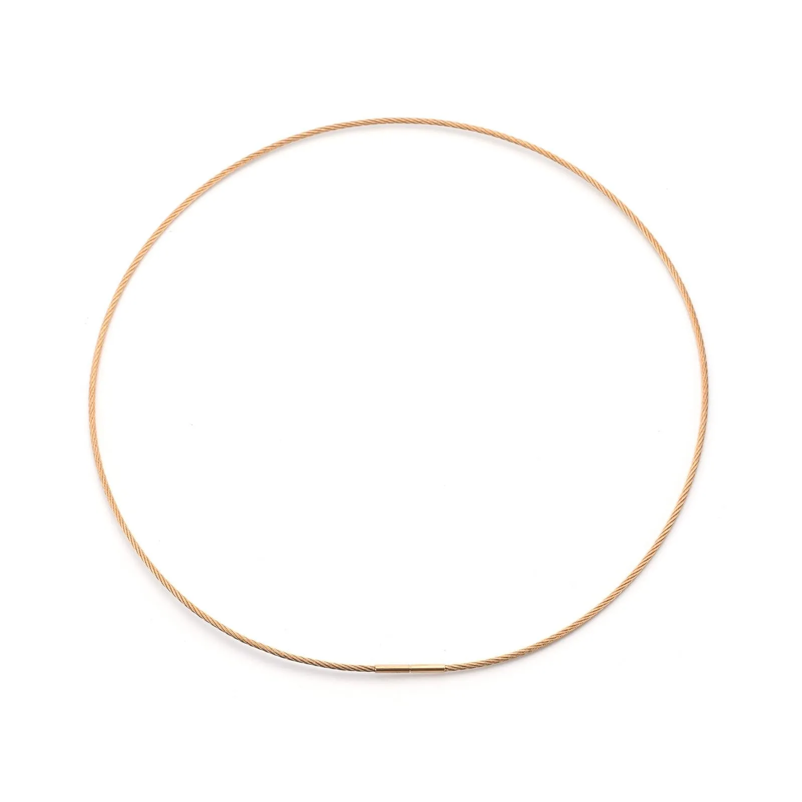 C015RG B.Tiff Cable Wire Rose Gold Plated Stainless Steel Chain Necklace