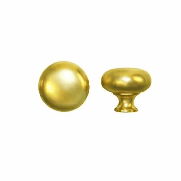 Classic Cabinet Knobs, Brass, 1 inch size