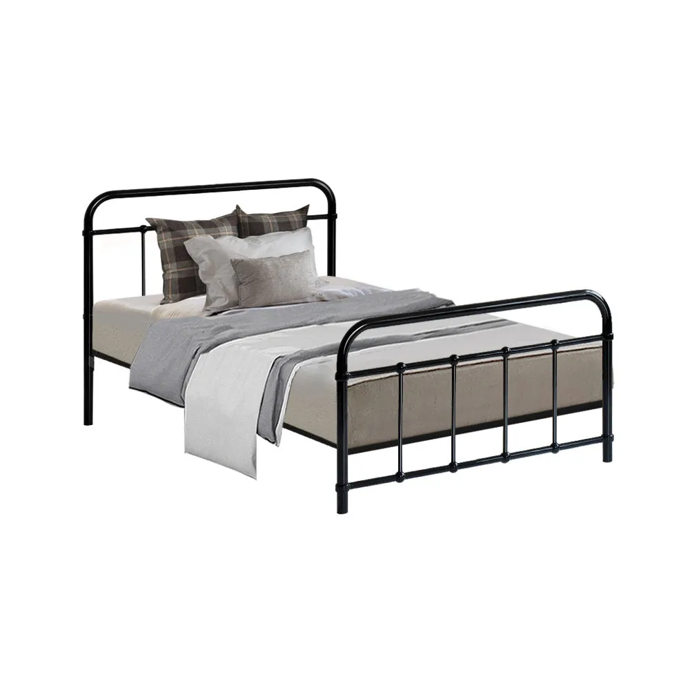 Country-Style Metal Bed Frame, Single - Black | Artiss