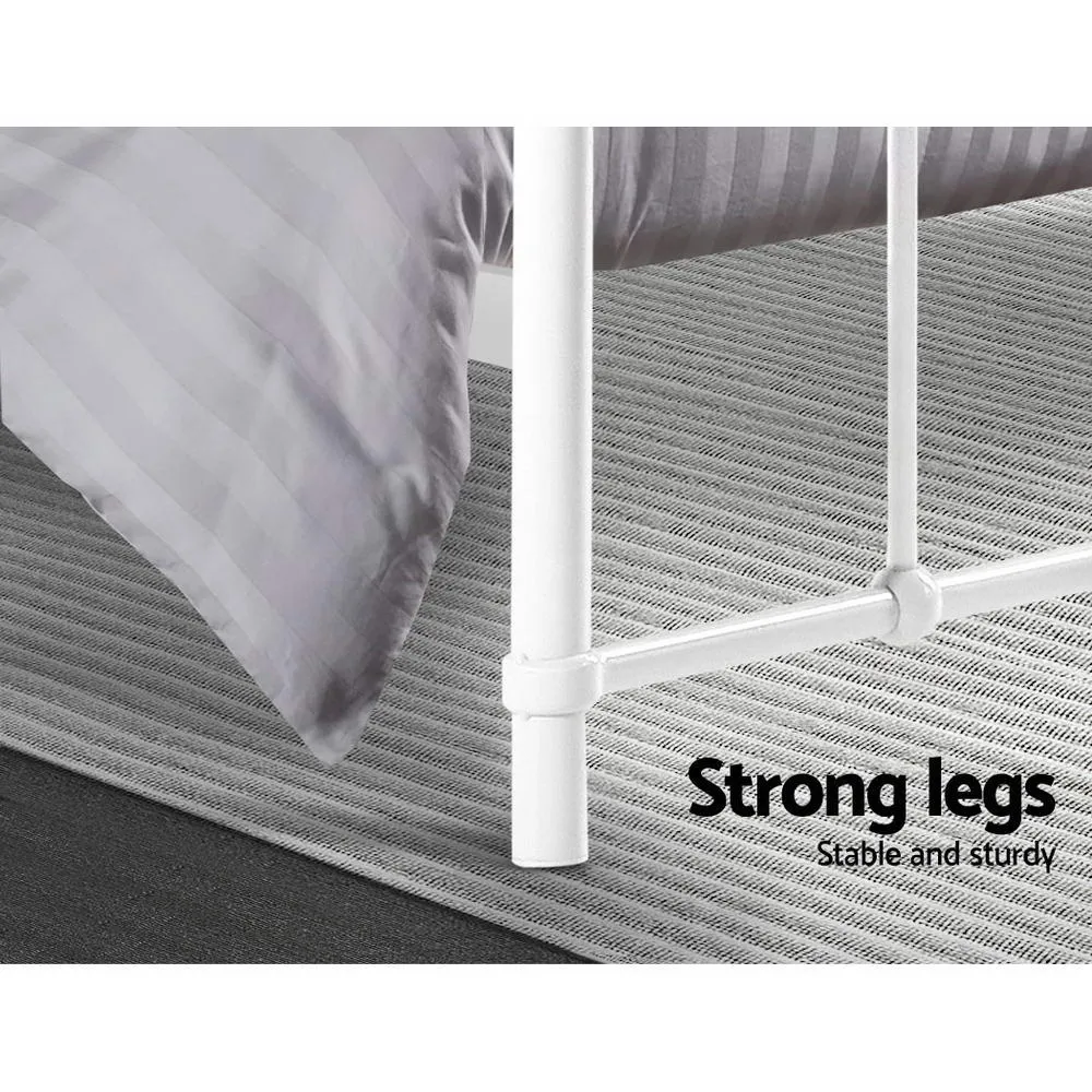Country-Style Metal Double Bed Frame with Storage - Artiss