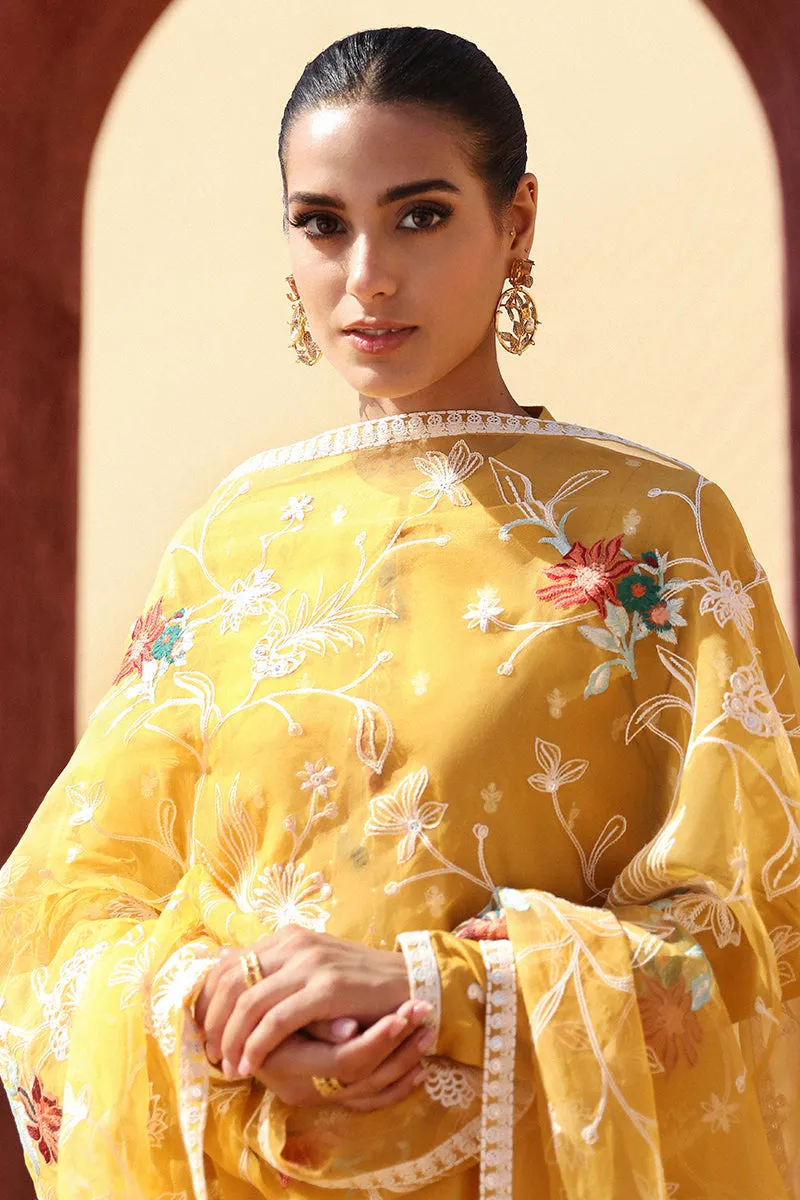 Cross Stitch Eid Lawn Edit – MAIZE OCHRE-3 PIECE EMBROIDERED LAWN SUIT