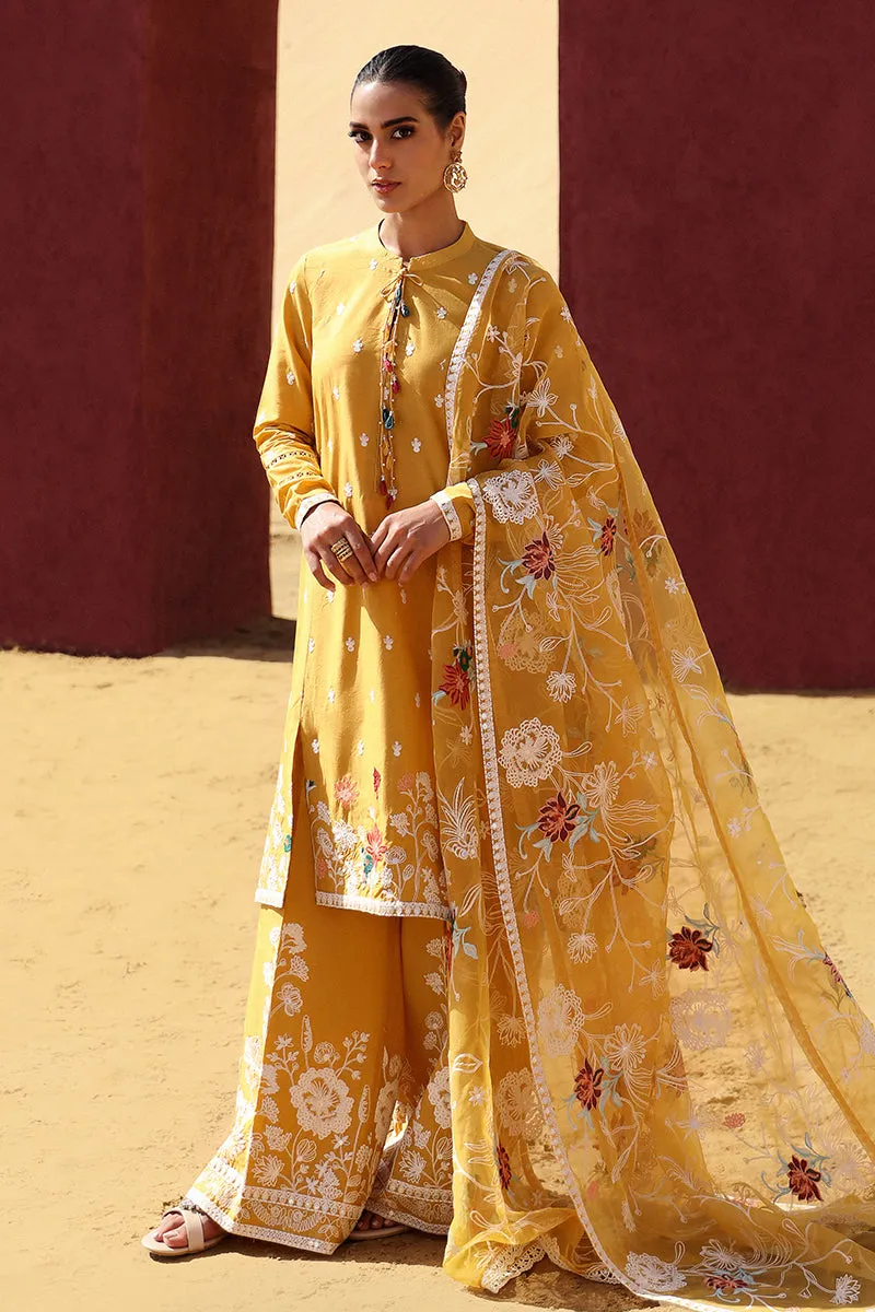 Cross Stitch Eid Lawn Edit – MAIZE OCHRE-3 PIECE EMBROIDERED LAWN SUIT