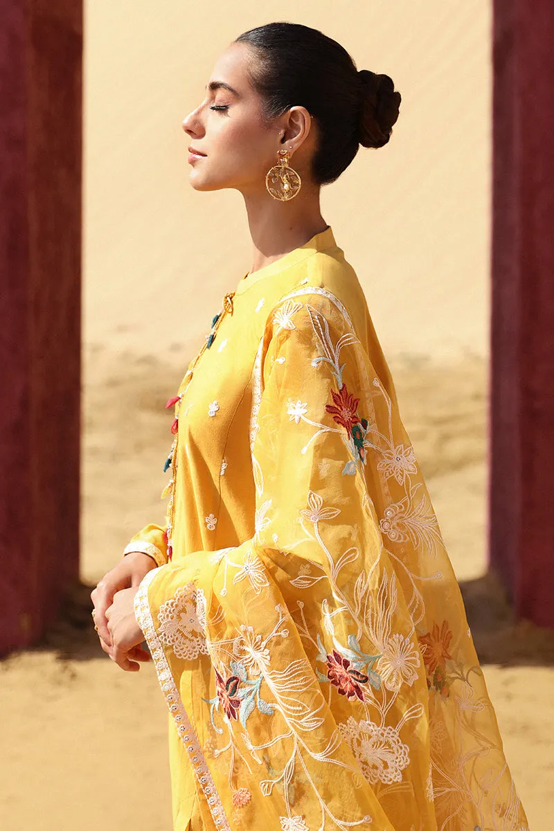 Cross Stitch Eid Lawn Edit – MAIZE OCHRE-3 PIECE EMBROIDERED LAWN SUIT