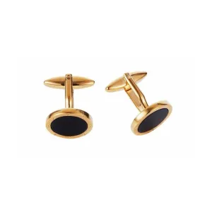 Cudworth Gold Plated Screws/Onyx Cufflinks