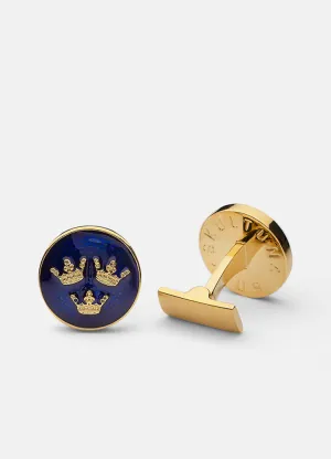 Cufflinks | Three Crowns | Large | Gold