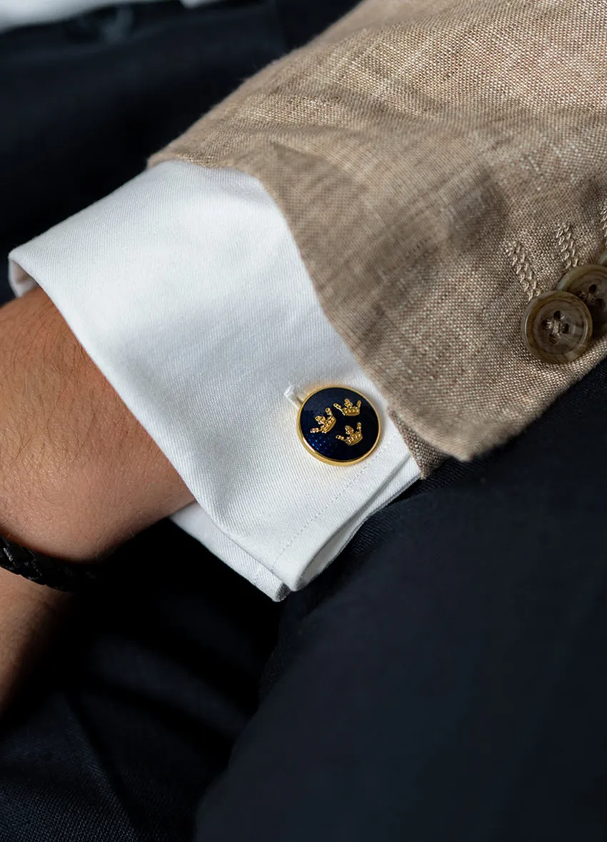 Cufflinks | Three Crowns | Large | Gold