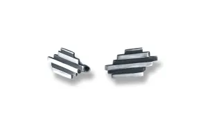 Dark Parallel Cufflinks in Oxidized Silver