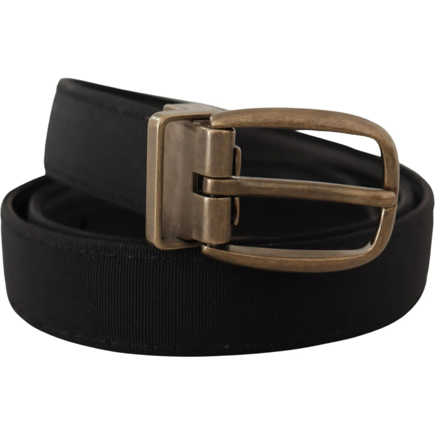 Dolce & Gabbana Elegant Grosgrain Leather Belt - Black