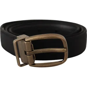 Dolce & Gabbana Elegant Grosgrain Leather Belt - Black