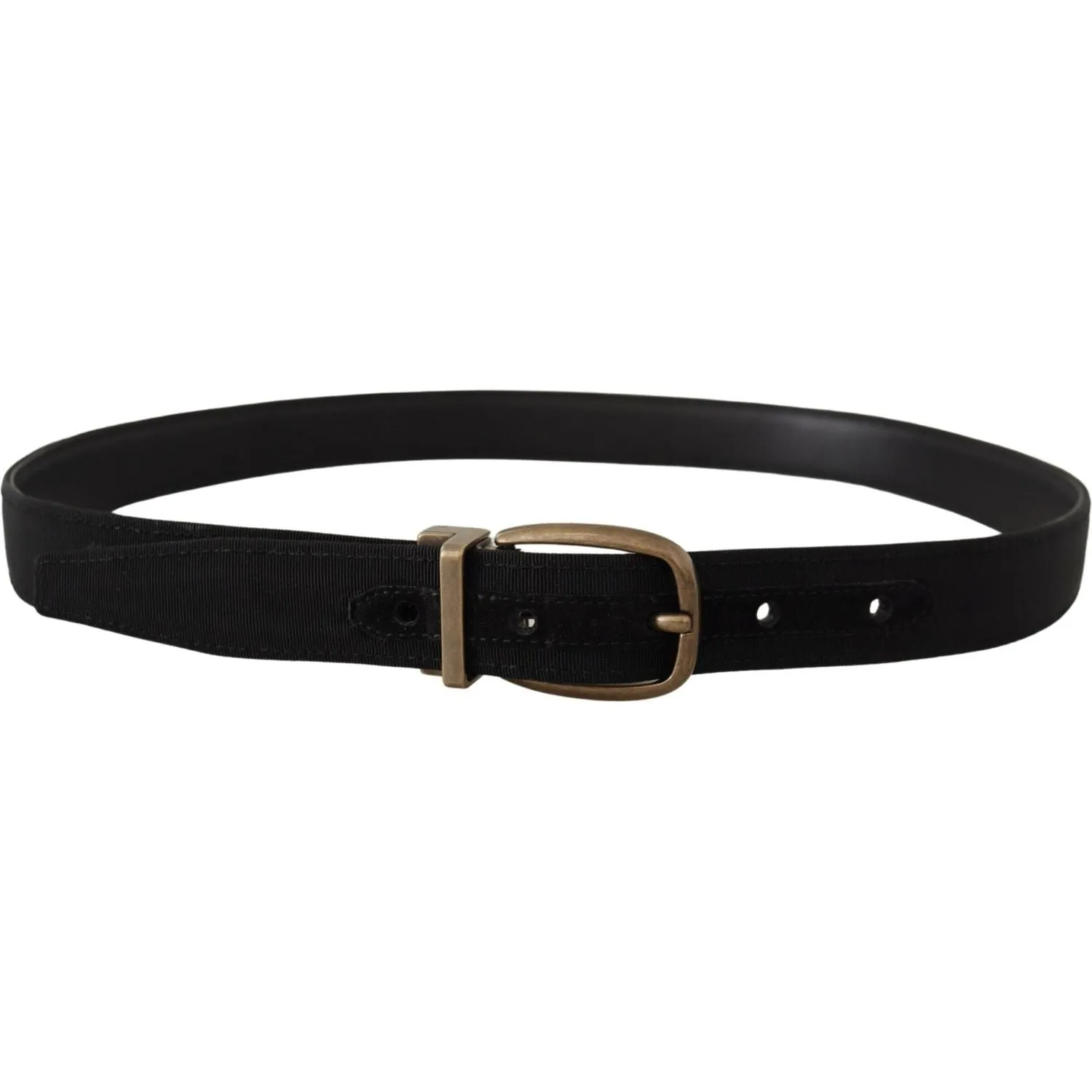 Dolce & Gabbana Elegant Grosgrain Leather Belt - Black