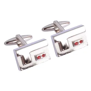 Double Red Swarovski Crystal Cufflinks