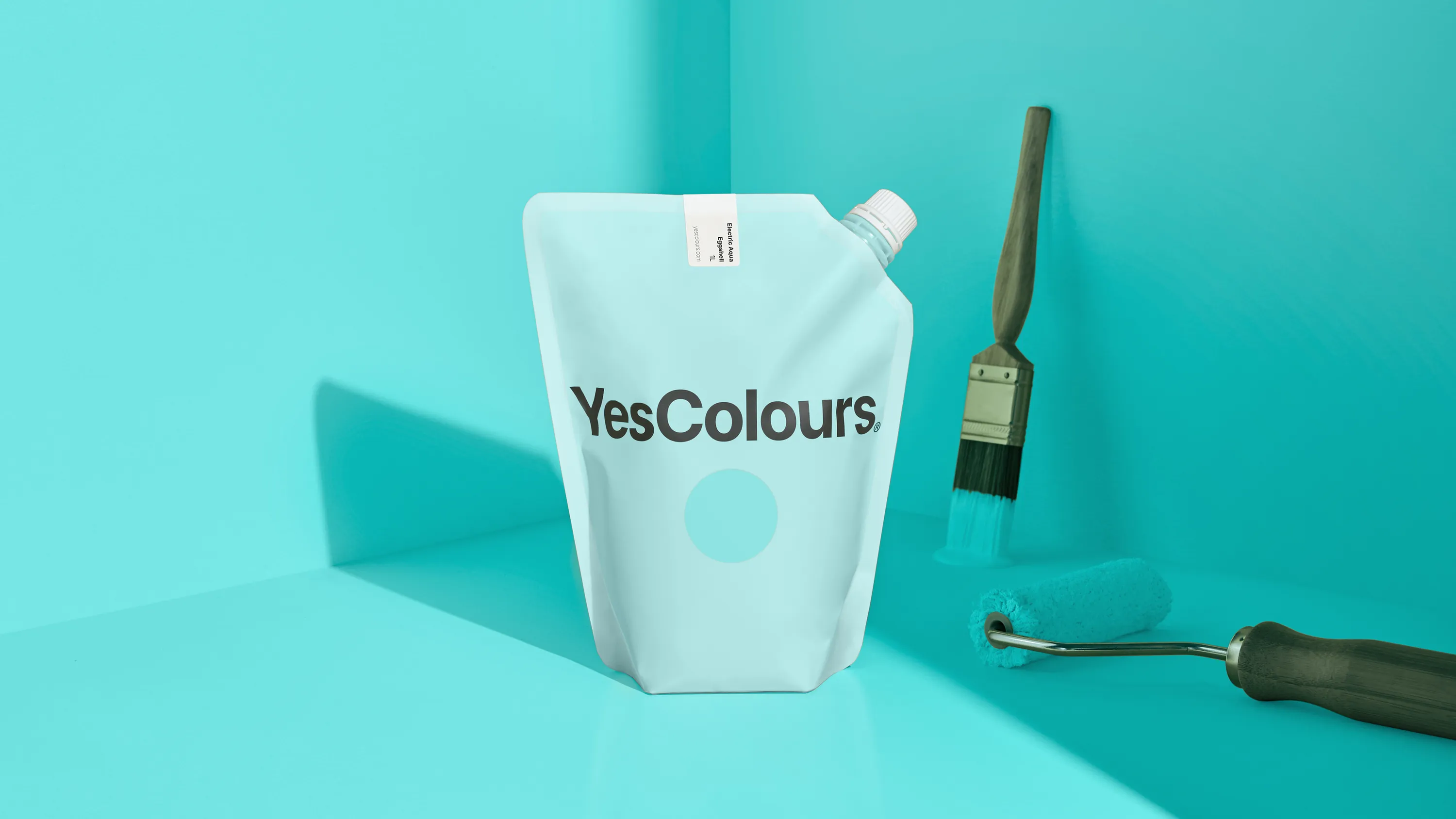Electric Aqua eggshell paint